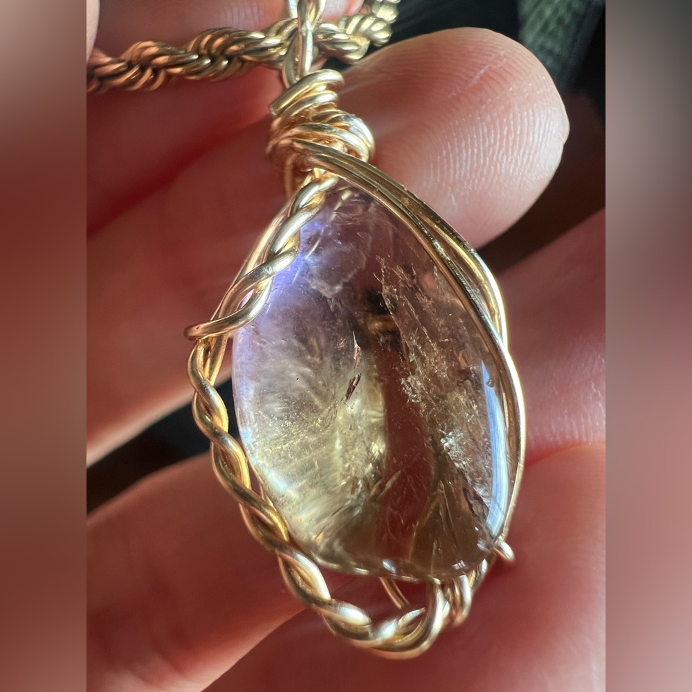 Gold-Filled Choker with Ametrine Pendant — Artist Wire Work - Picture 9 of 15
